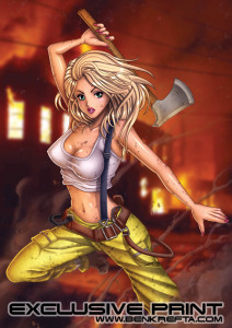 Sexy Firefighter Print