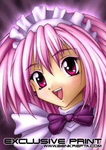 Manga Maid Face Print