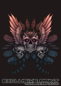 Skull and Wings Tattoo Print