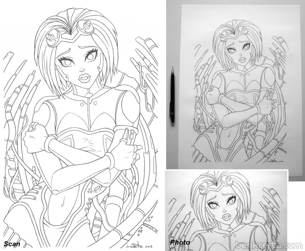 Android Girl 2 - Pencil Drawing - Ben Krefta.com