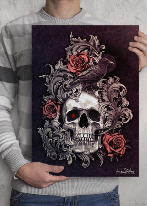 Skull Crow Print