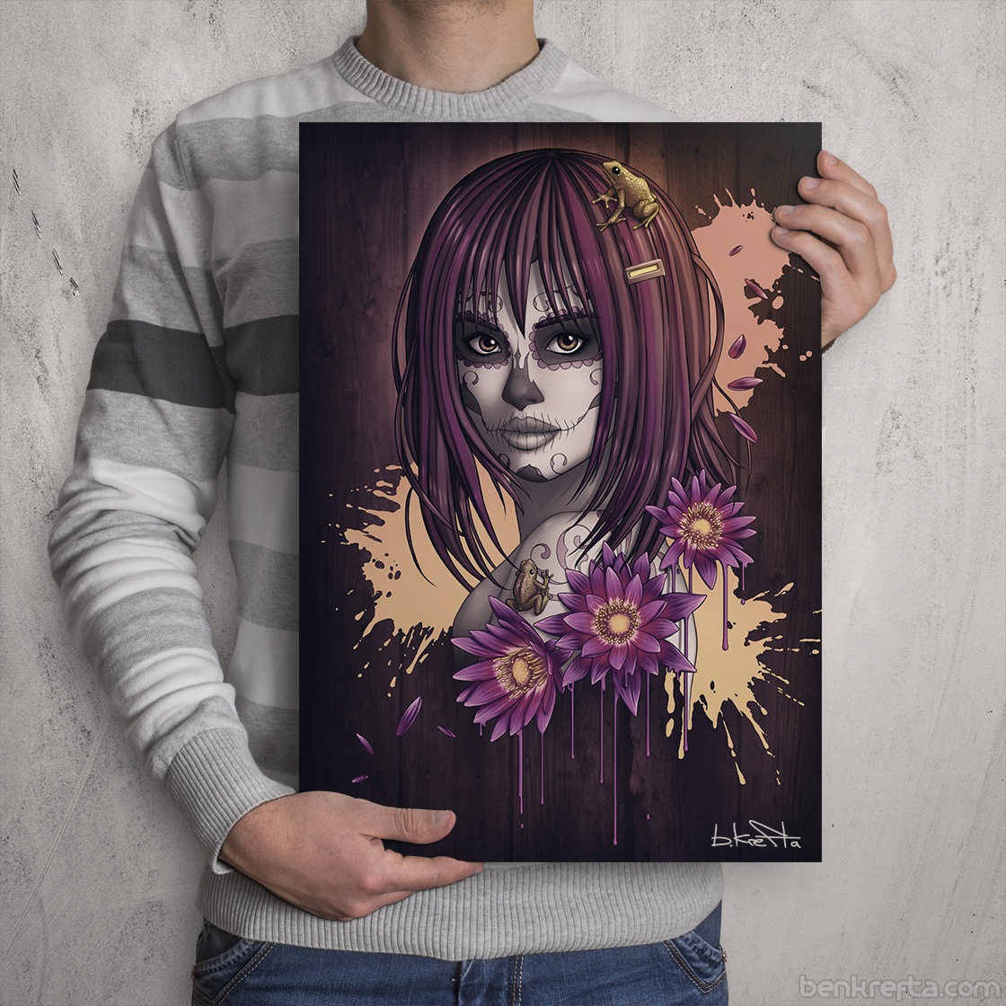 buy sugar skull girl print