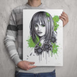 Green Frogs Girl Print