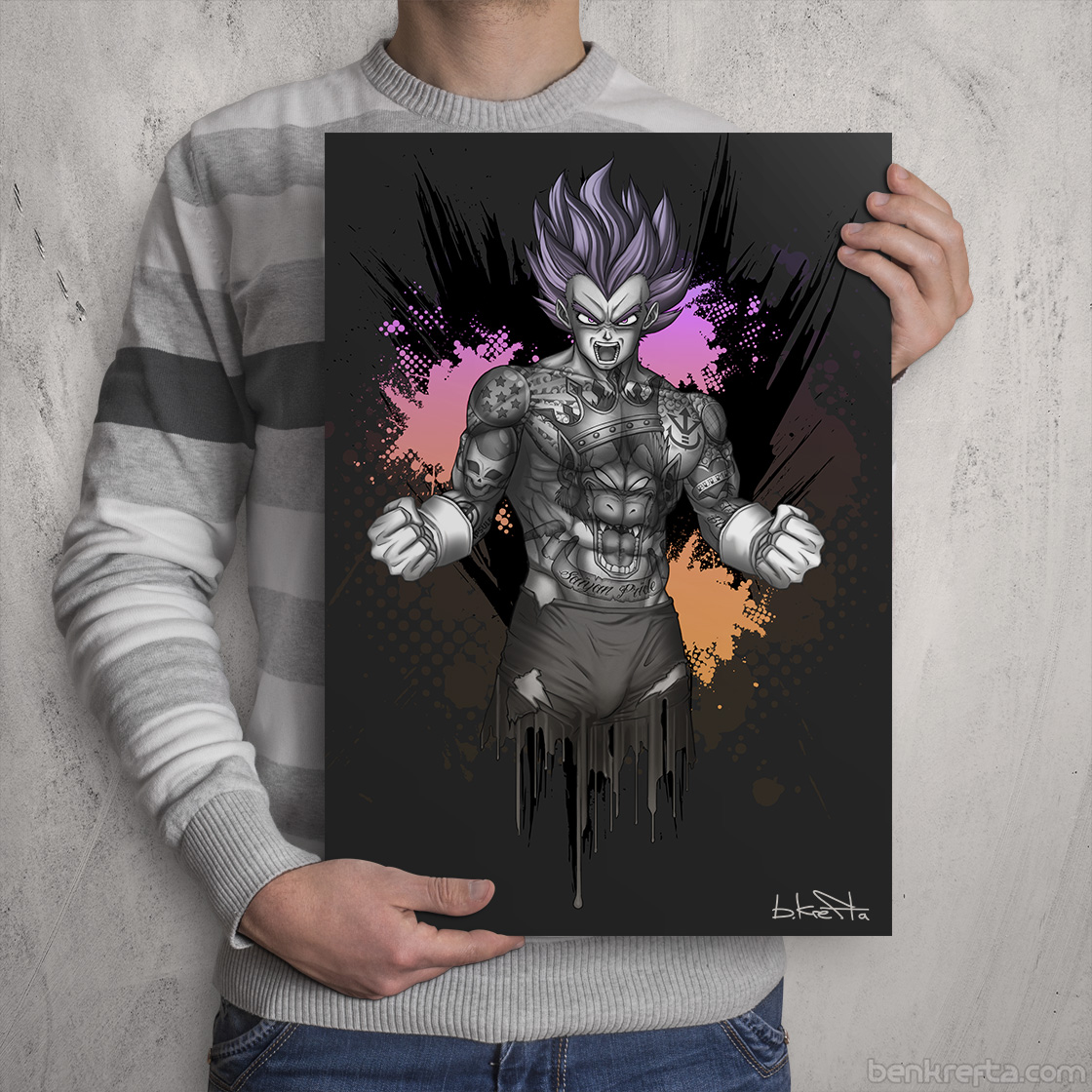 thumbnail image 2 of Dragon Ball Vegeta Birthday Card – Professionally Printed, Personalised Name & Message 2 of 5