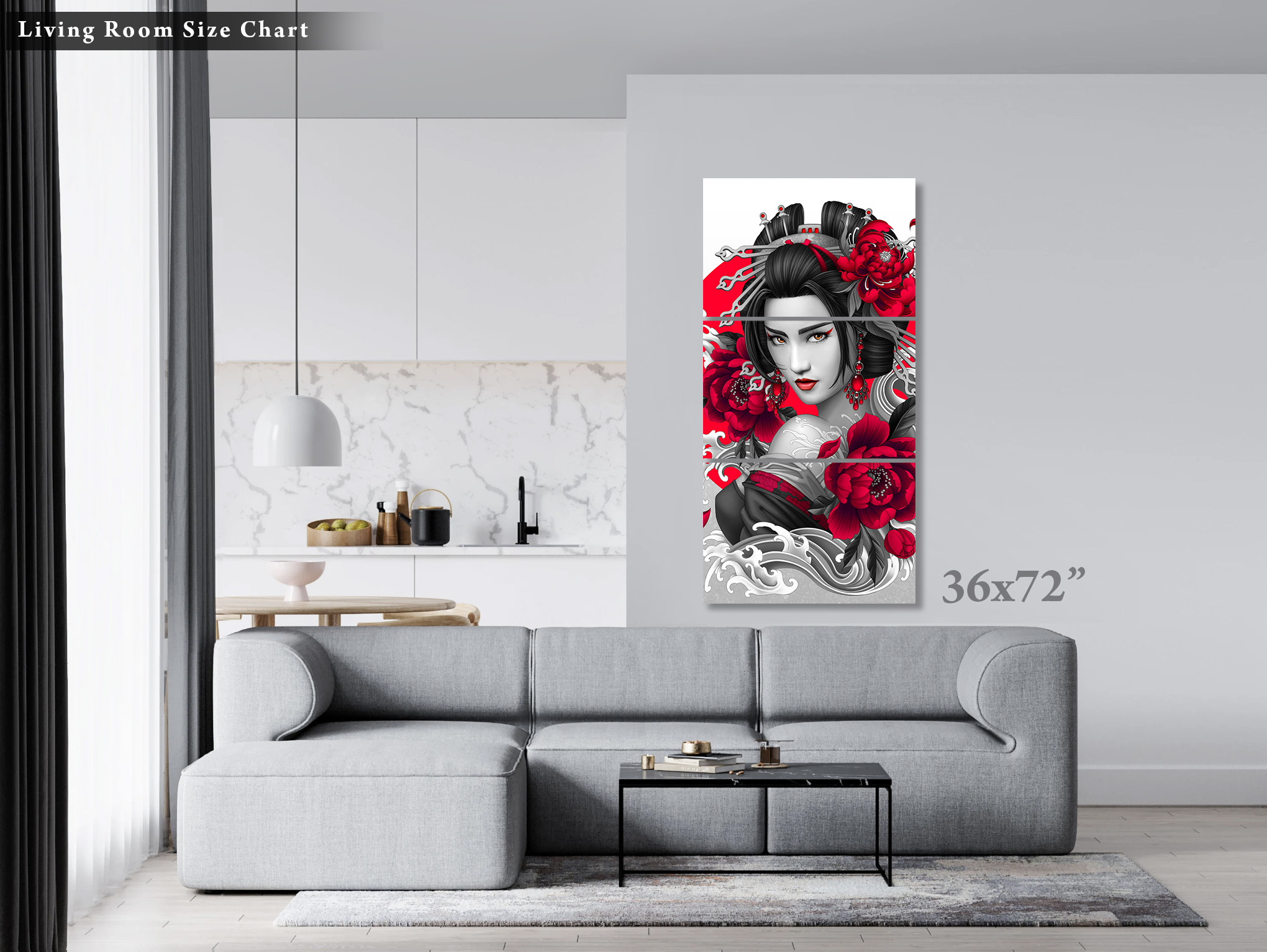 Canvas　Japanese　Geisha　Art　Wall　Ben
