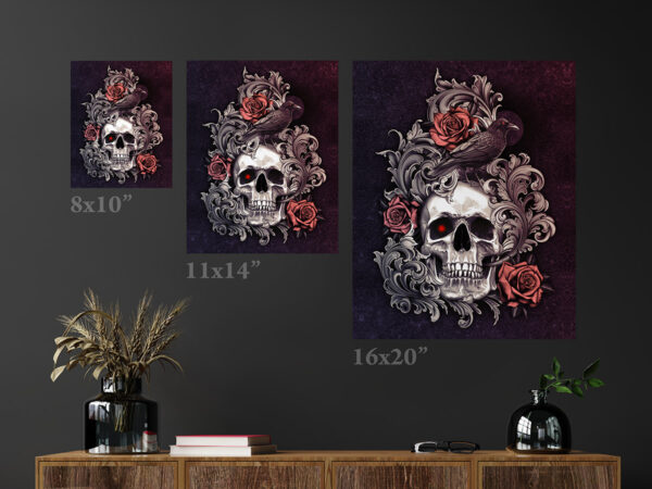 Skull and Roses Art