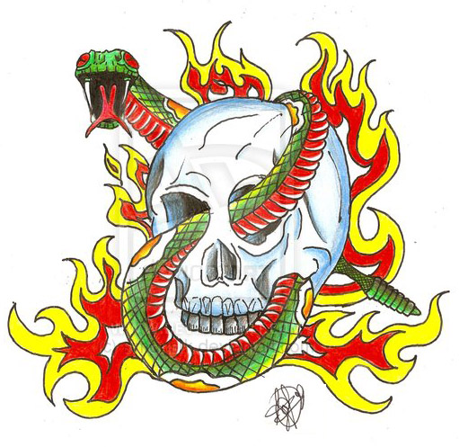 Skull and Snake